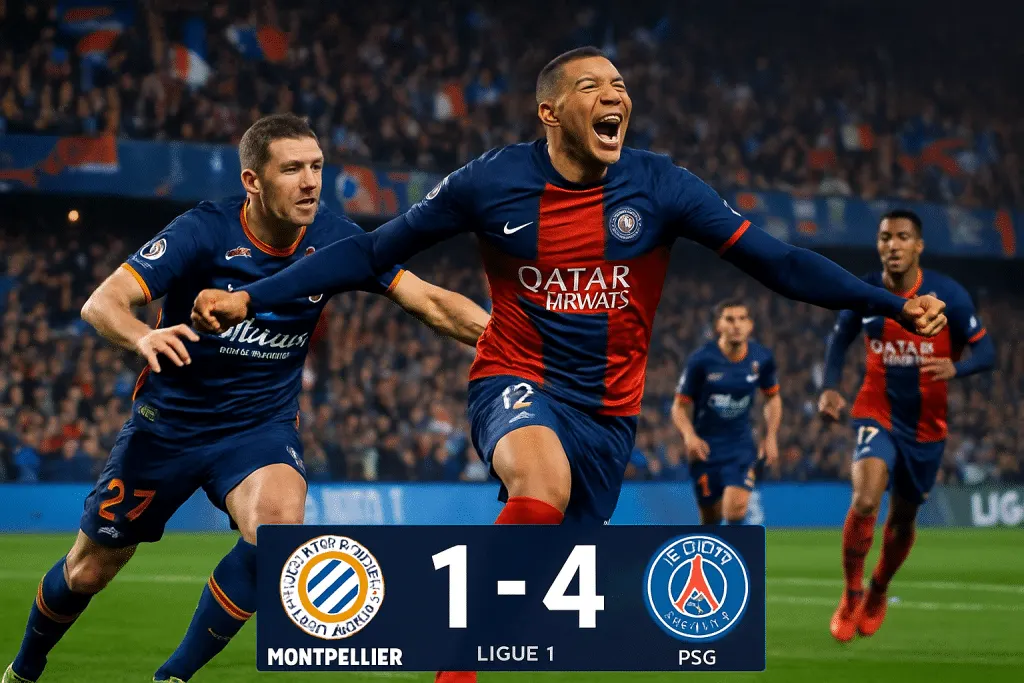 découvrez le résumé complet et les vidéos des buts du match captivant entre montpellier et psg, où le paris saint-germain s'impose avec un score de 4-1. ne manquez pas les moments forts de cette rencontre palpitante !