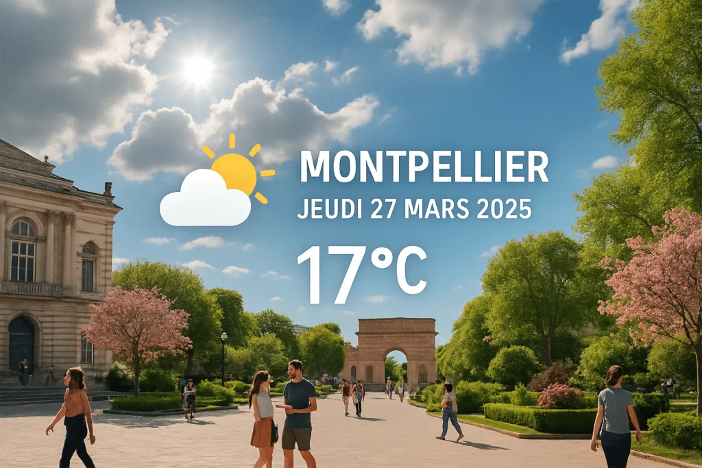 découvrez les prévisions météo détaillées pour montpellier et ses alentours le jeudi 27 mars 2025. restez informé des conditions climatiques, des températures et des conseils pratiques pour bien préparer votre journée.
