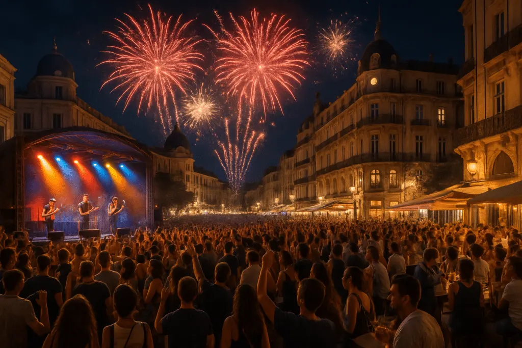 découvrez montpellier comme jamais auparavant, avec une programmation exceptionnelle de concerts, de feux d’artifice éblouissants et des soirées inoubliables du 14 au 16 juillet. ne manquez pas cette célébration de la culture et de la vie nocturne!
