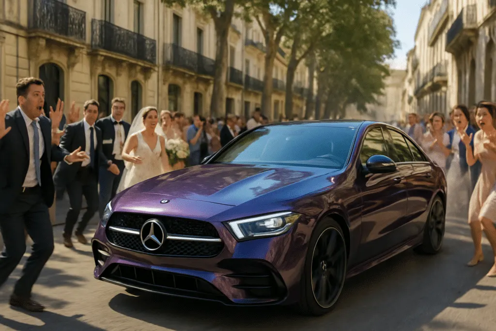 à montpellier, une mercedes incontrôlable a semé la panique en plein cortège nuptial, provoquant stupeur et inquiétude parmi les invités et les passants. découvrez les détails de cet incident insolite survenu en pleine célébration.