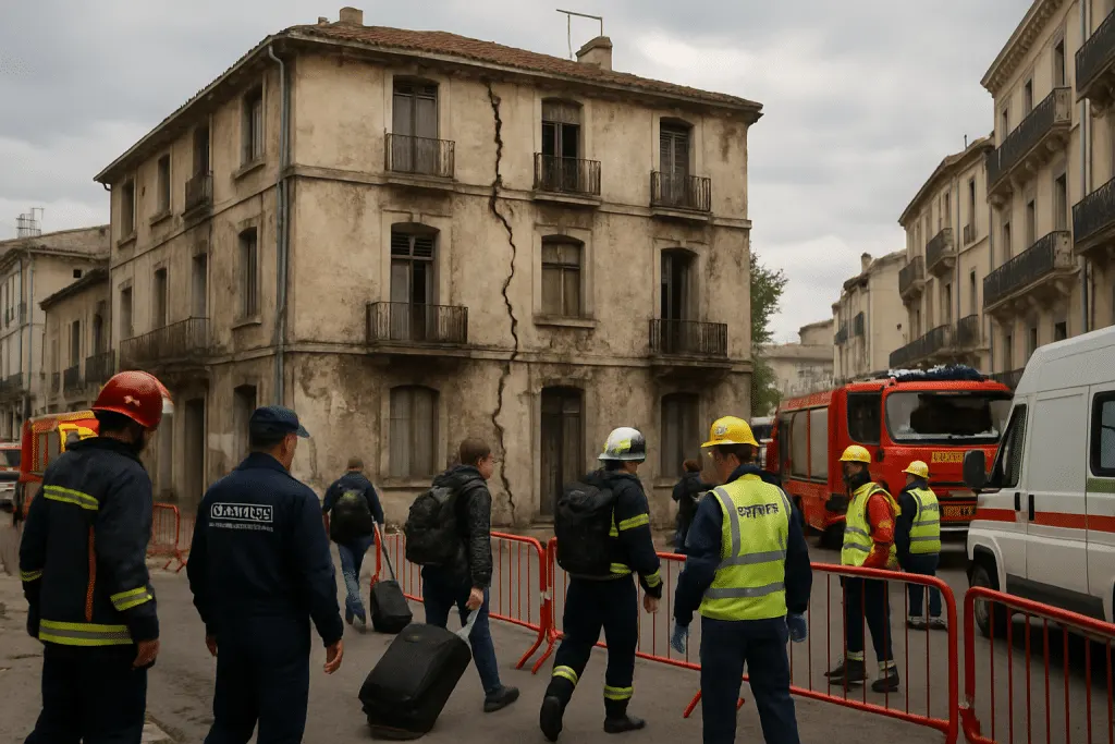 à montpellier, un immeuble menacé d'effondrement a été évacué en urgence pour garantir la sécurité des habitants face à un danger imminent.