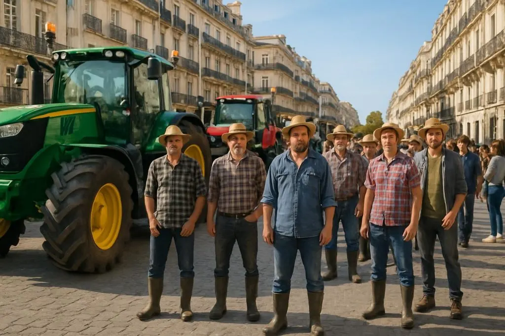 à montpellier, tracteurs et agriculteurs se mobilisent en centre-ville pour faire entendre leurs revendications et défendre leurs droits.