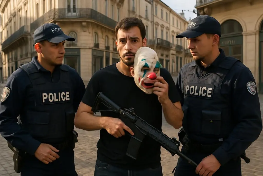 à montpellier, un homme a été interpellé en possession d'un fusil et d'un masque de clown, suscitant l'inquiétude des autorités locales.